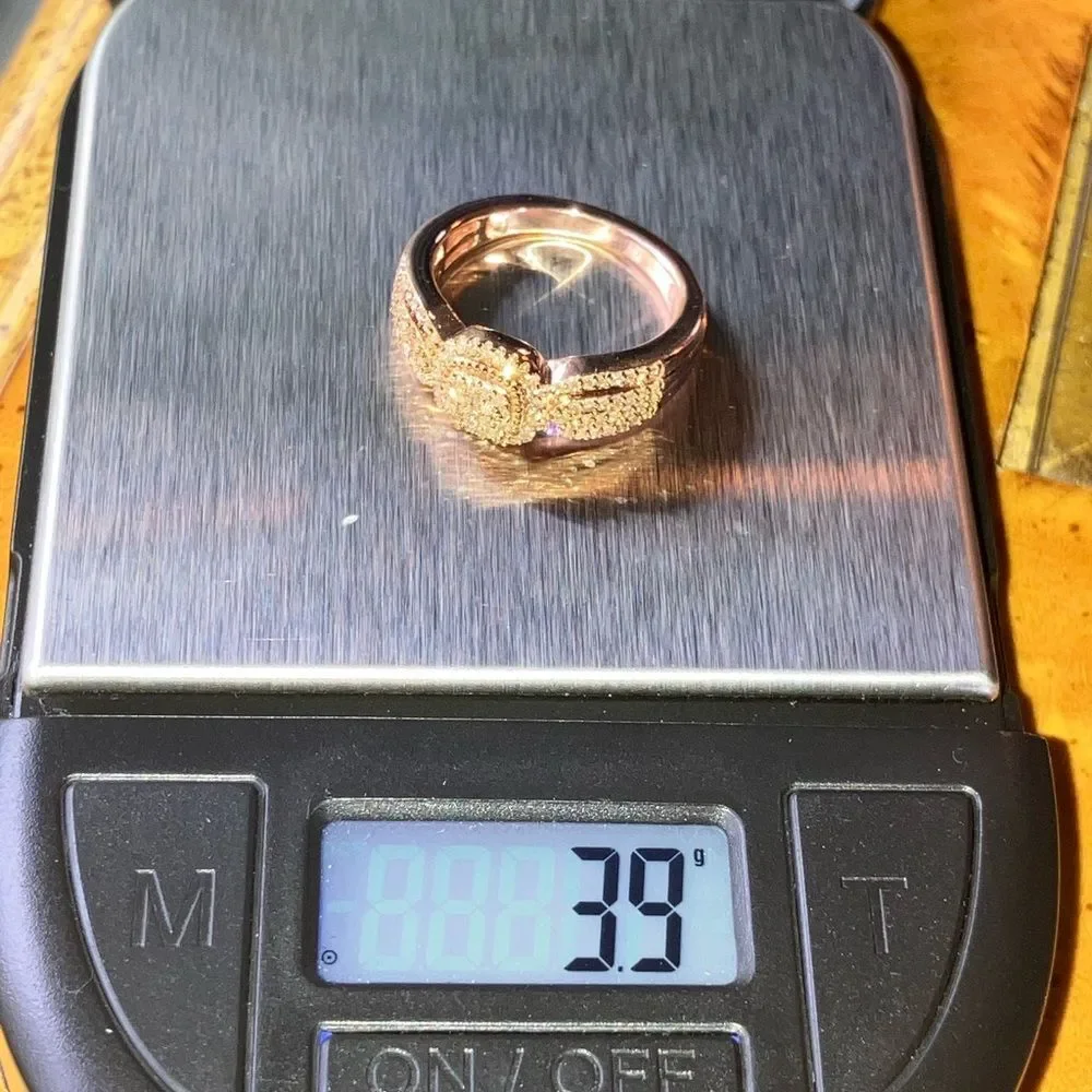 Natural Champagne Diamond Sterling Silver Ring Size 6